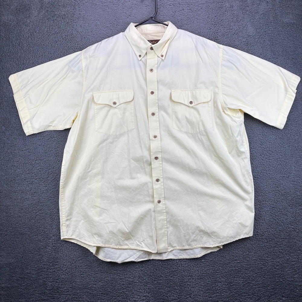 Walls Ranch Wear‎ Men's Yellow Short Sleeve Button Up Shirt 2XLT Style 56326